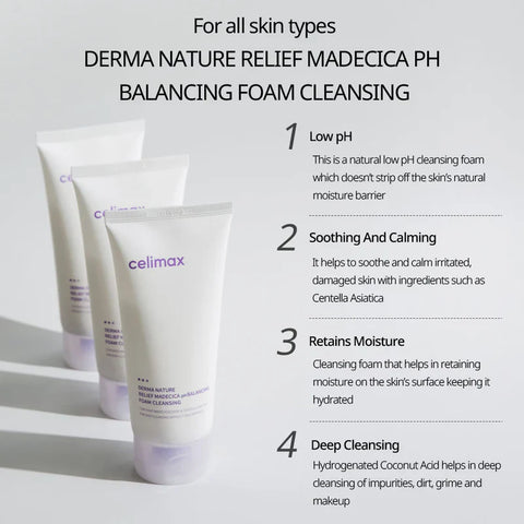 CELIMAX - RELIEF MADECICA pH BALANCING FOAM CLEANSING 150ML