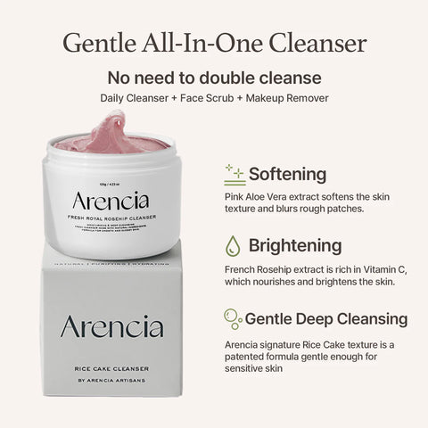 ARENCIA - Fresh Rosehip Rice Mochi Cleanser 120g